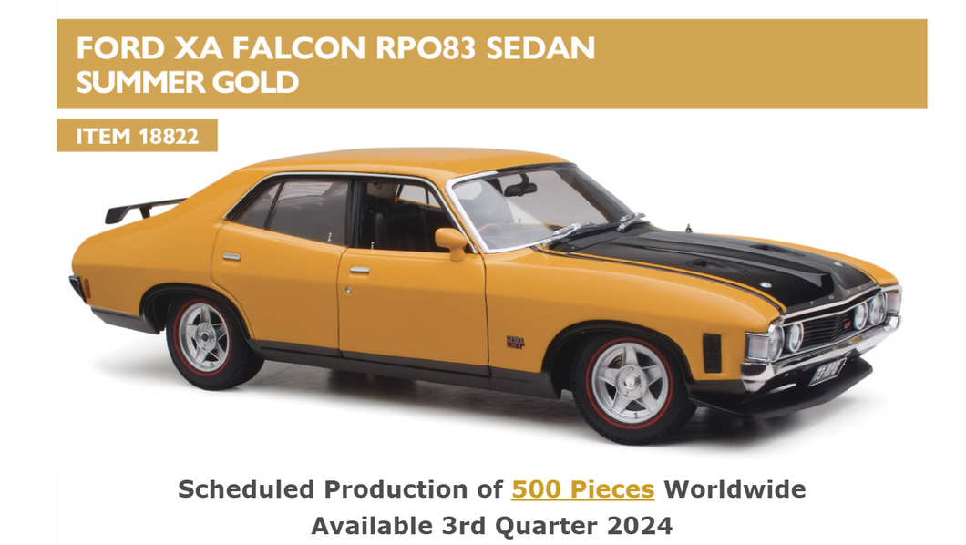 1:18 Ford Falcon XA Sedan RPO83 Summer Gold (18822) *FULL PRICE $269.00*