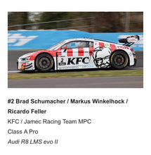 Load image into Gallery viewer, 🟢 1:43 Audi R8 LMS GT3 EVO II Melbourne Performance Centre - Jamec Racing KFC #2 2024 Bathurst 12 Hour - Brad Schumacher / Ricardo Feller / Markus Winkelhock (SP620)