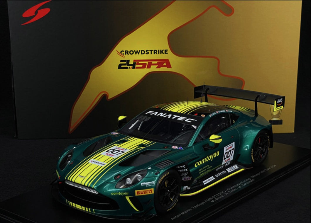 🟢 1:18 Aston Martin Vantage AMR GT3 EVO #007 Comtoyou Racing Winner 24H Spa 2024 M. Drudi – N. Thiim – M. Sørensen (18SPA2024)
