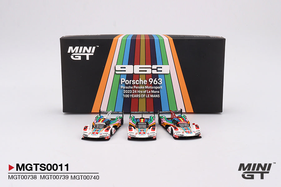 🟢 1:64 Porsche 963 Porsche Penske Motorsport Team 2023 Le Mans 24 Hour - 3 Car Set #5 / #6 / #75 (MGTS0011)