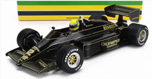 Load image into Gallery viewer, 🟢 1:18 1985 Ayrton Senna #12 Lotus F1 97T Portuguese GP With Rain Tyres
