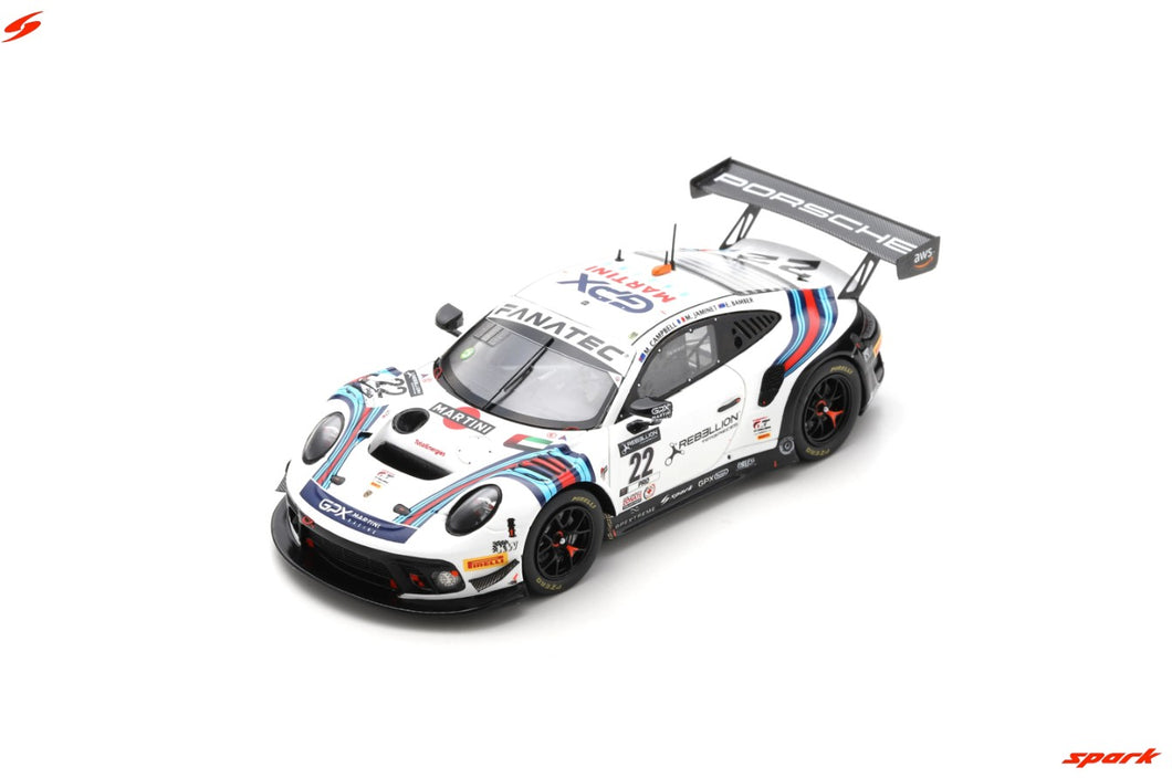 🟢 1:43 Porsche 911 GT3 R #22 GPX Martini Racing 24H Spa 2021 M. Campbell - E. Bamber - M. Jaminet (SB468)