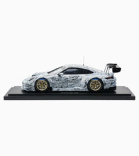 Load image into Gallery viewer, 1:18 Porsche 911 GT3 R Type 992 2023 Testcar Camouflage white / black (Spark)

