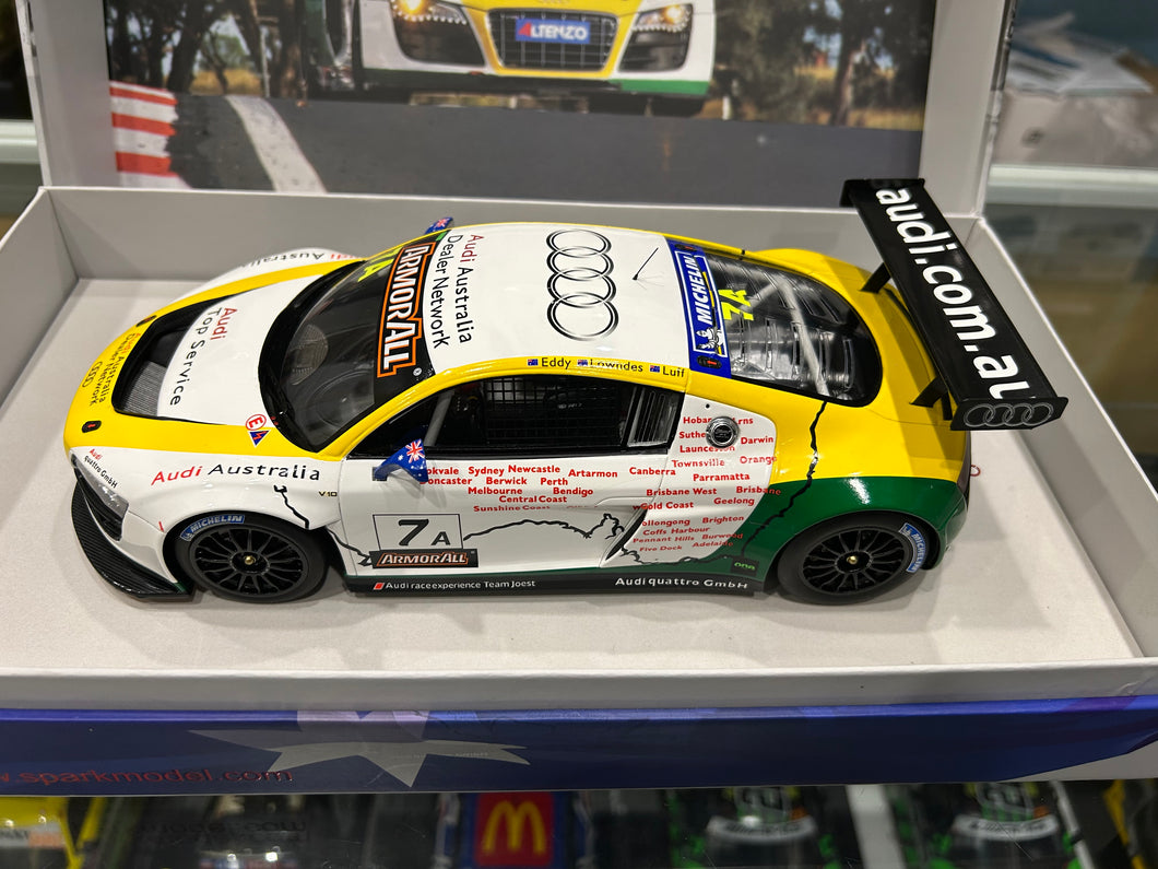 🟢 1:18 Audi R8 LMS GT3 #7 2011 Bathurst 12 Hour 2nd Place Lowndes - Eddy - Luff