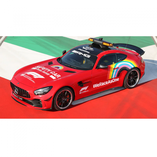 🟢 IN STOCK - 1:18 Mercedes-AMG GT R F1 Safety Car - 2020 Tuscan GP Special red livery for Ferrari's 1000th GP race